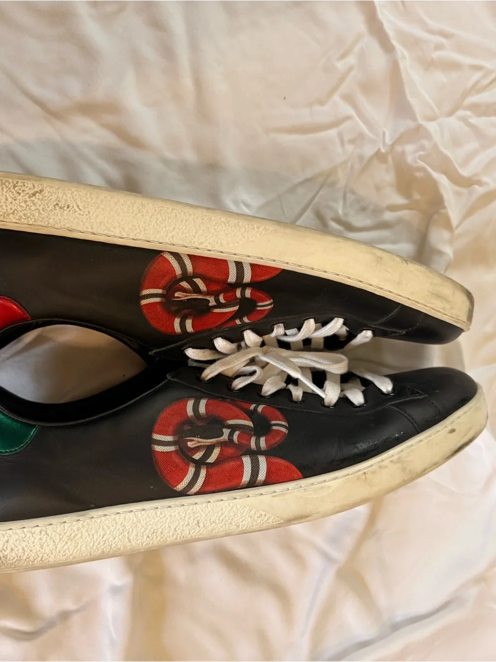 Gucci Ace Snake Embroidered Low Top Sneakers Size EU 47 NO BOX *BUBBLE WRAPPED*